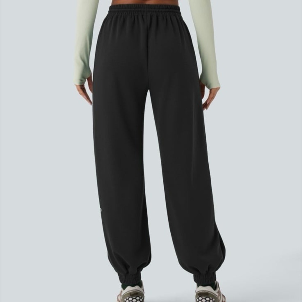 Halara High Waisted Drawstring Pocket Joggers Black Small/Regular‎ - Picture 2 of 9